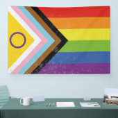 Intersex-Inclusive Progress Pride vlag Spandoek (Beurs)