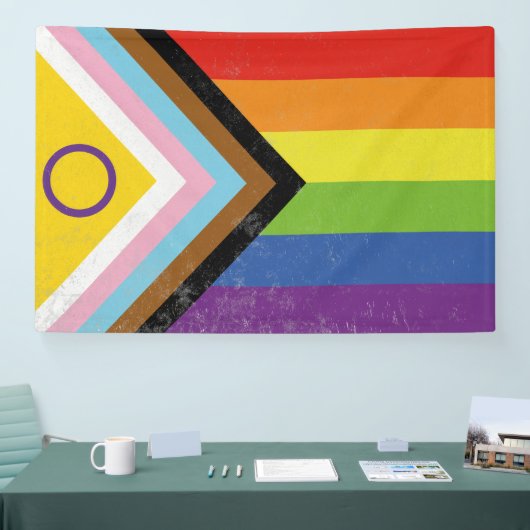 Intersex-Inclusive Progress Pride vlag Spandoek (Beurs)
