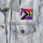 Intersex Inclusive Progressive Pride Flag Button (In situ)
