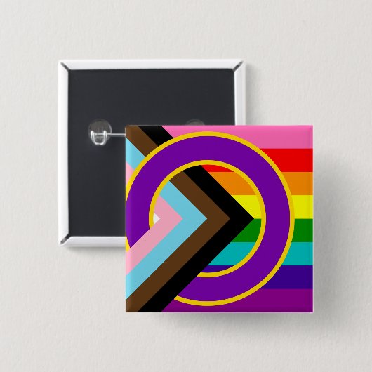 Intersex Inclusive Progressive Pride Flag Button (Voorkant /achterkant)