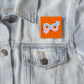 INTERSEX INFINITE SYMBOOL 3D VIERKANTE BUTTON 5,1 CM (In situ)