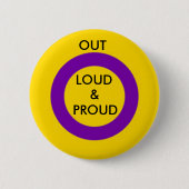 Intersex Out Luid en Proud Button (Voorkant)