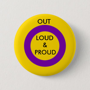 Intersex Out Luid en Proud Button