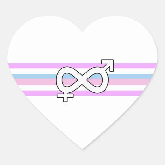 Intersex Pride Flag Hart Sticker (Voorkant)