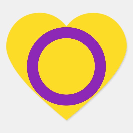Intersex Pride Flag Hart Sticker (Voorkant)