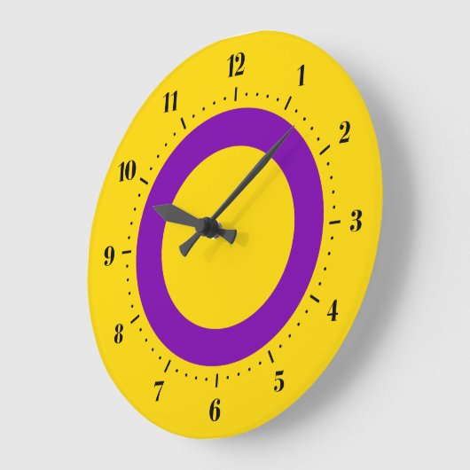 Intersex Pride flag Large Clock Grote Klok (Hoek)