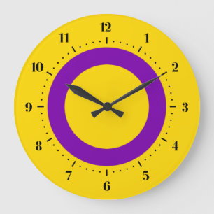 Intersex Pride flag Large Clock Grote Klok