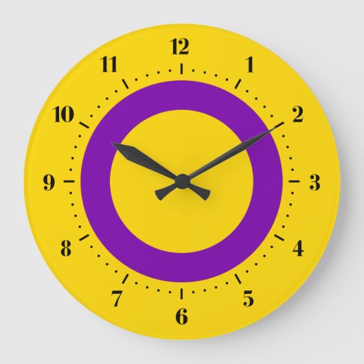 Intersex Pride flag Large Clock Grote Klok (Voorkant)