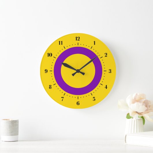 Intersex Pride flag Large Clock Grote Klok (Huis)