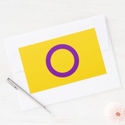 Intersex Pride Flag Rechthoekige Sticker (Envelop)