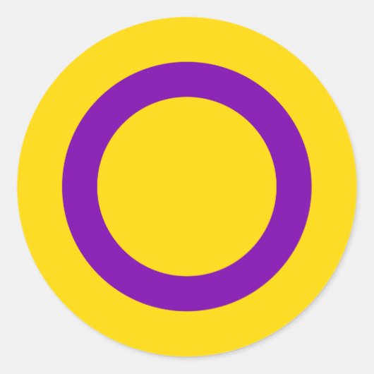 Intersex Pride Flag Ronde Sticker (Voorkant)