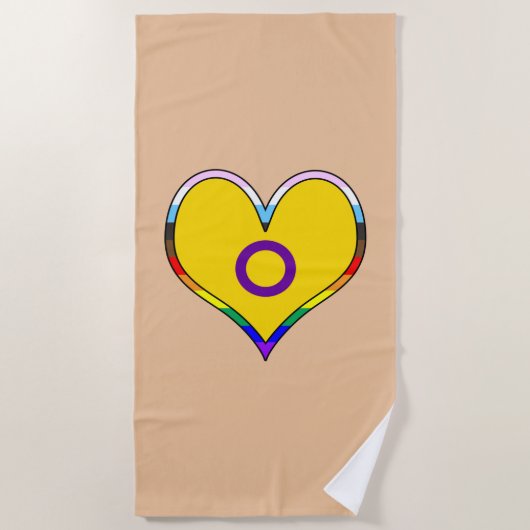 Intersex Pride Heart Beach Towel Strandlaken (Voorkant)