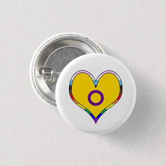 Intersex Pride Heart Button (Voorkant /achterkant)