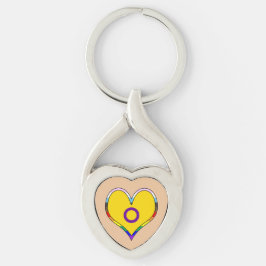 Intersex Pride Heart Keychain