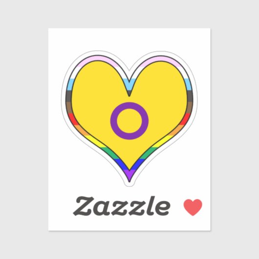 Intersex Pride Heart Sticker (Vel)