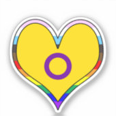 Intersex Pride Heart Sticker (Voorkant)