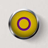 INTERSEX PRIDE MEDAILLON RONDE BUTTON 3,2 CM (Voorkant)