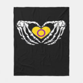 Intersex Pride Skeleton Halloween Gothic Hartklass Fleece Deken (Voorkant)