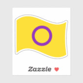 Intersex Pride Wavy Flag Sticker (Vel)