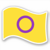 Intersex Pride Wavy Flag Sticker (Voorkant)