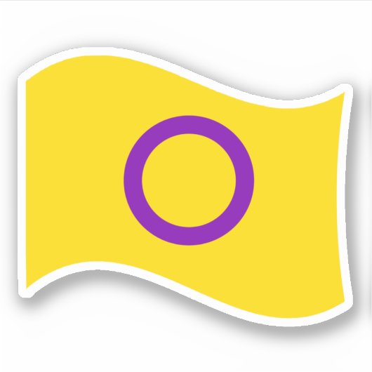 Intersex Pride Wavy Flag Sticker (Voorkant)