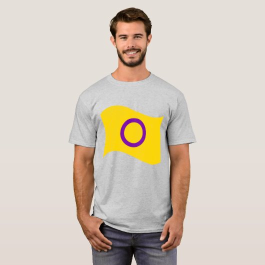 Intersex Pride Wavy Flag T-shirt (Voorkant volledig)