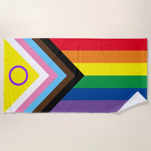Intersex Progress Pride Flag Beach Towel Strandlaken (Voorkant)