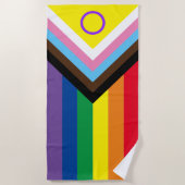 Intersex Progress Pride Flag Beach Towel Strandlaken (Voorkant)