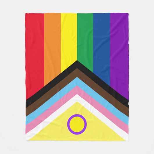 Intersex Progress Pride Flag Fleece Blanket (Voorkant)