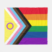 Intersex Progress Pride Flag Fleece Blanket Deken (Voorkant (Horizontaal))