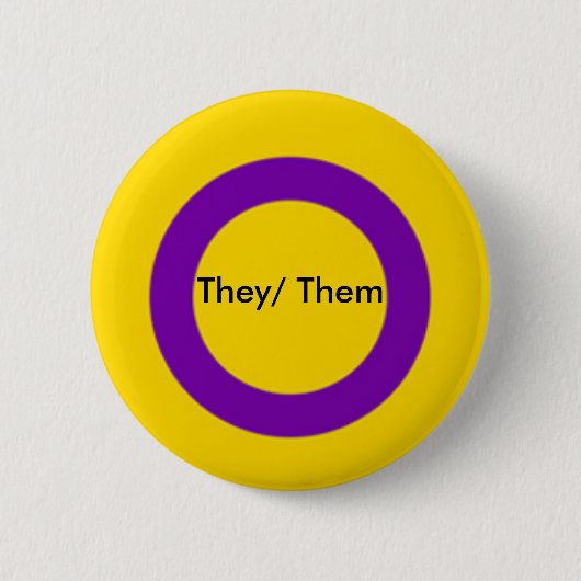 Intersex Pronouns Button Ze/Them (Voorkant)
