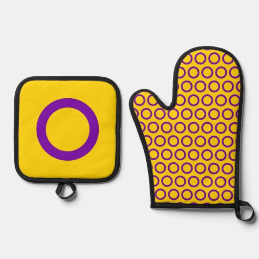 Intersex Vlag Oven Mitt & Pot Houder Set (Voorkant)