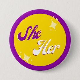 Intersex Zij/Haar voornaamwoorden Ronde Button 7,6 Cm