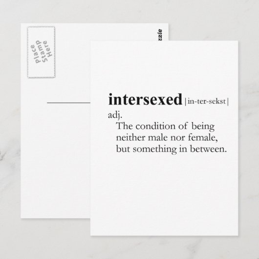 INTERSEXED (definitie) Briefkaart (Voorkant / Achterkant)