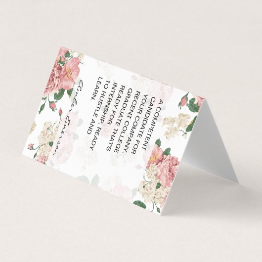 Intership Floral Pattern Visitekaartje (Voorkant)