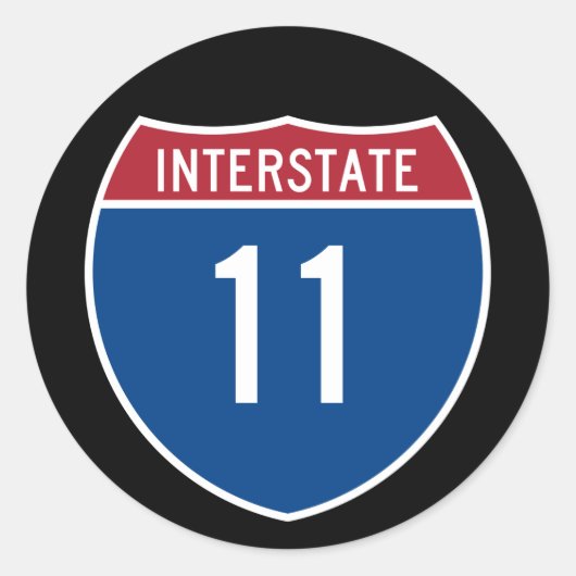 Interstaat 11 ronde sticker (Voorkant)