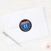 Interstaat 11 ronde sticker (Envelop)