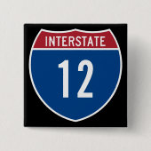 Interstaat 12 vierkante button 5,1 cm (Voorkant)