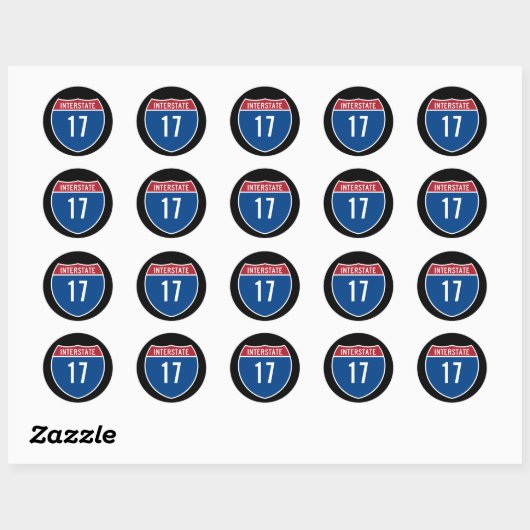 Interstaat 17 ronde sticker (Vel)