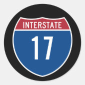 Interstaat 17 ronde sticker (Voorkant)