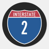 Interstaat 2 ronde sticker (Voorkant)