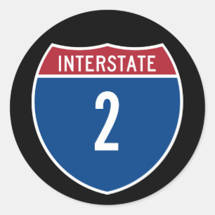 Interstaat 2 ronde sticker