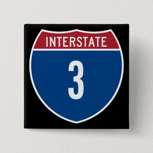 Interstaat 3 vierkante button 5,1 cm (Voorkant)