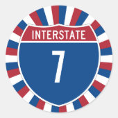 Interstaat 7 ronde sticker (Voorkant)