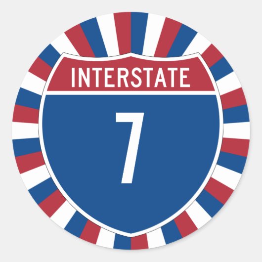 Interstaat 7 ronde sticker (Voorkant)