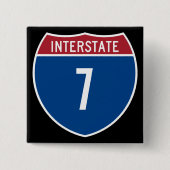 Interstaat 7 vierkante button 5,1 cm (Voorkant)