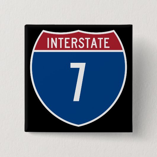 Interstaat 7 vierkante button 5,1 cm (Voorkant)