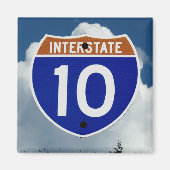 Interstate 10 Highway Shield, Clouds and Sky Magneet (Voorkant)