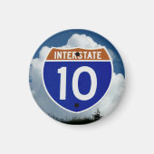 Interstate 10 Highway Shield, Clouds and Sky Magneet (Voorkant)