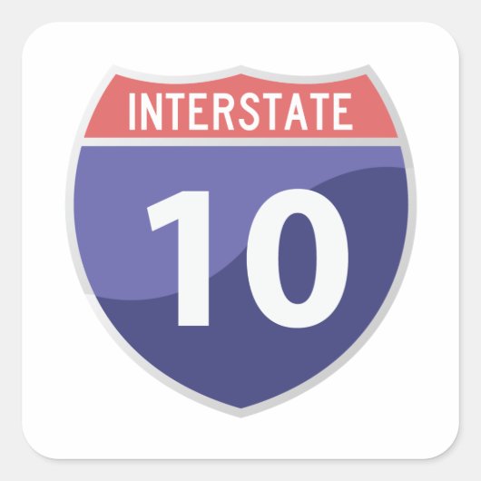 Interstate 10 (I-10) Road Trip Sticker (Voorkant)